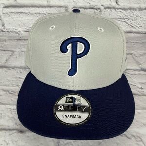 New Era Philadelphia Phillies Gray and Blue Snapback Hat 🆕 NWT